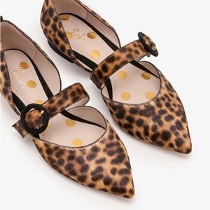 Boden Evie Leopard Print Calf Hair Pointed Flats